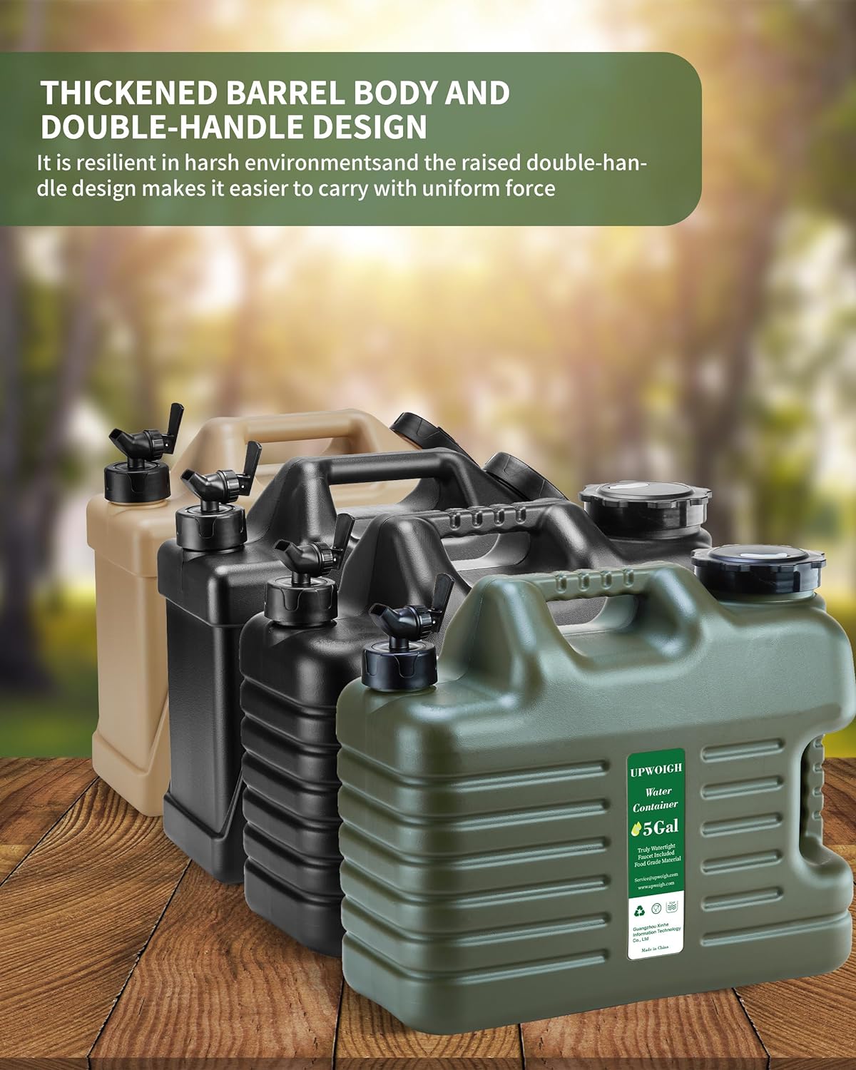 5 Gallon Water Jug and 2.6Gal Collapsible Water Bag Set of 2-2PACK